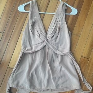 BCBG gorgeous pintucked silk top